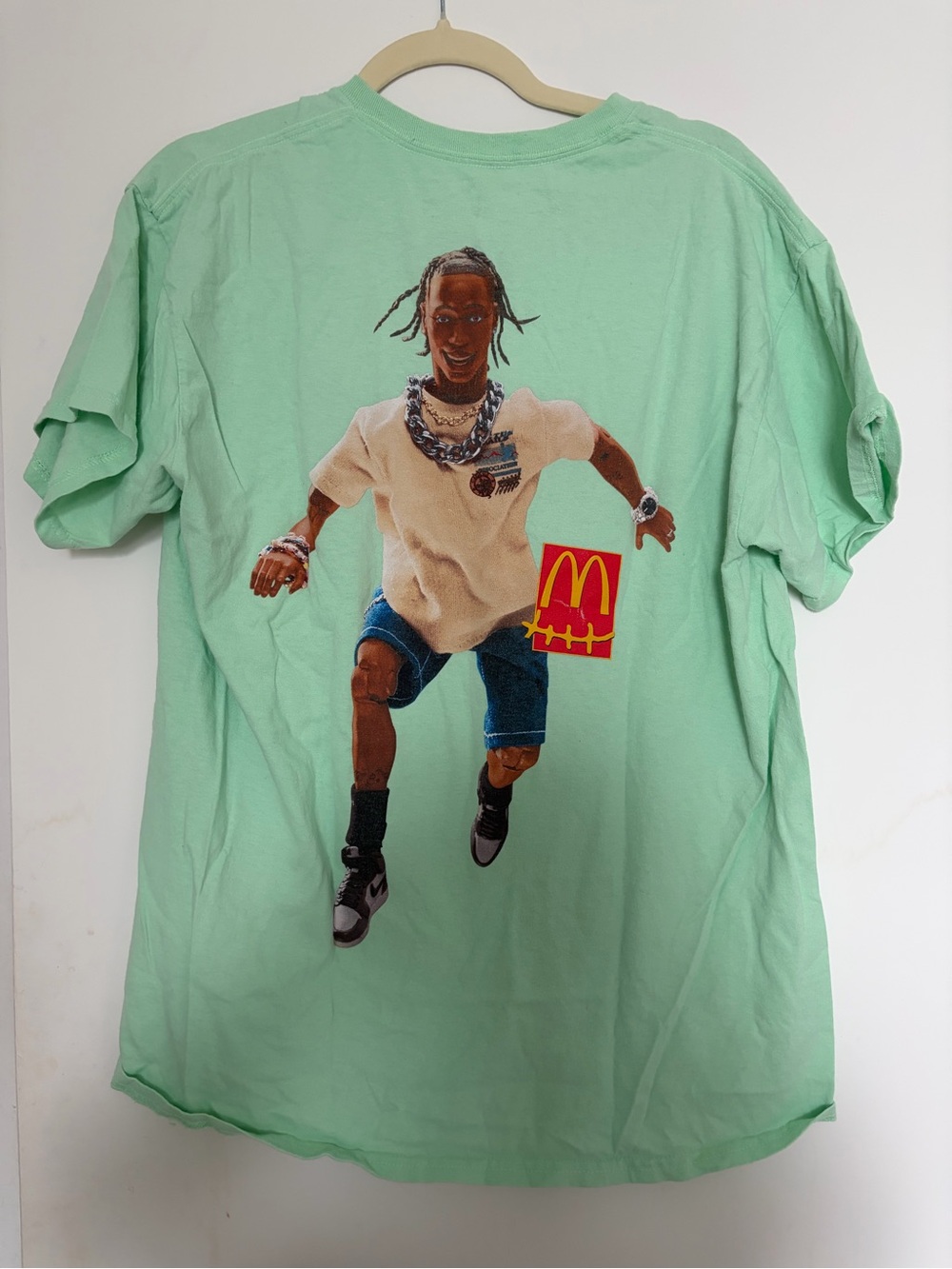 Cactus Jack Travis Scott Graphic Tee with McDonald's Logo - Mint Green